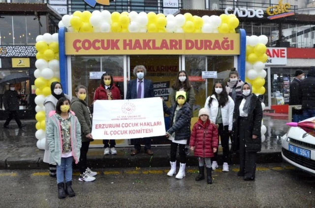 Son dakika haberi! Erzurum'da Çocuk Hakları durağı açıldı
