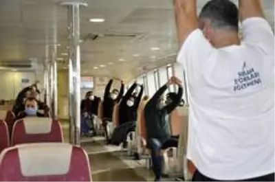 İstanbullular için vapurda egzersiz zamanı! İstanbullular için vapurda egzersiz zamanı!