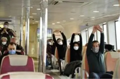 İstanbullular için vapurda egzersiz zamanı! İstanbullular için vapurda egzersiz zamanı!