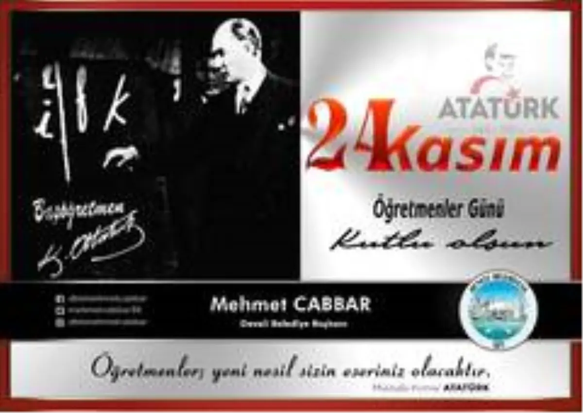 Başkan Mehmet Cabbar'dan 24 Kasım Öğretmenler Günü mesajı