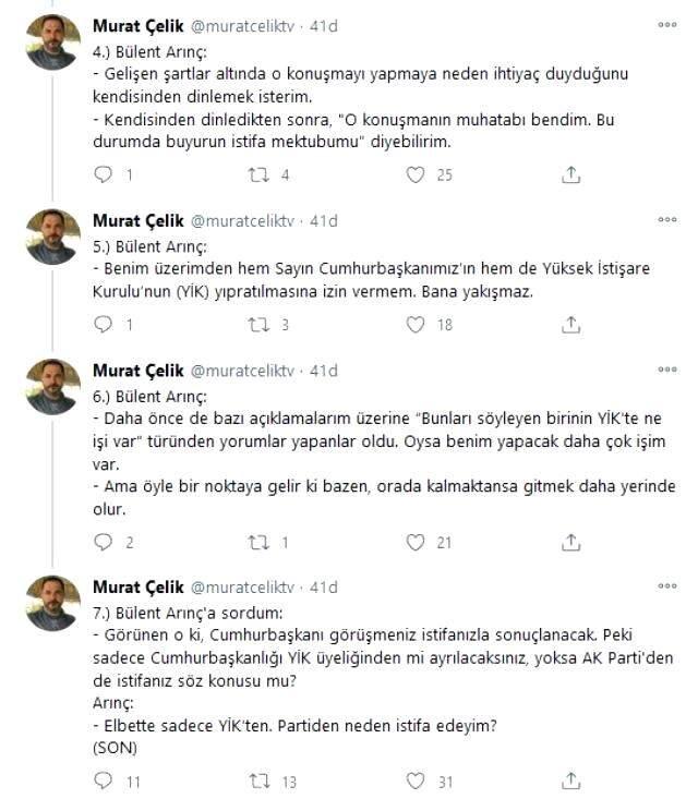 Bülent Arınç'tan 'AK Parti'den istifa edecek misiniz?' sorusuna net yanıt: Neden istifa edeyim? Bülent Arınç'tan 'AK Parti'den istifa edecek misiniz?' sorusuna net yanıt: Neden istifa edeyim?