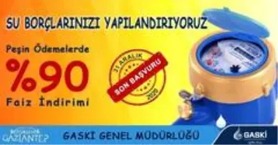 Su borcunda peşin ödemeye gecikme faizinde yüzde 90 indirim Su borcunda peşin ödemeye gecikme faizinde yüzde 90 indirim