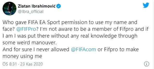Ibrahimovic, yüzünü kullandığı için video oyunu firmasına ateş püskürdü: Size kim izin verdi! Ibrahimovic, yüzünü kullandığı için video oyunu firmasına ateş püskürdü: Size kim izin verdi!