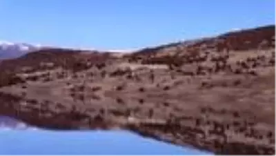 Uzunçayır Baraj Gölü'nde dağ ve ormanların sudaki yansıması görsel şölen oluşturdu