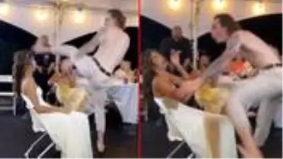 Yüz binlerce kişi izledi! Düğünde geline yanlışlıkla tekme atan damat TikTok'da viral oldu Yüz binlerce kişi izledi! Düğünde geline yanlışlıkla tekme atan damat TikTok'da viral oldu