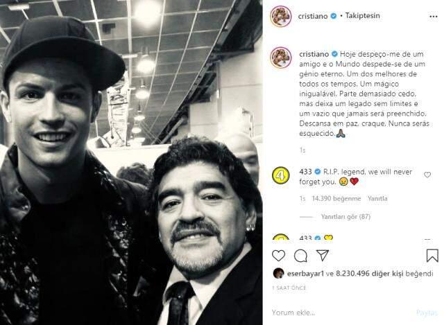 Futbolun yaşayan efsaneleri Messi ile Ronaldo, Maradona'ya böyle veda etti Futbolun yaşayan efsaneleri Messi ile Ronaldo, Maradona'ya böyle veda etti