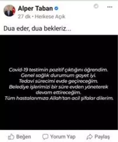 İnegöl Belediye Başkanı Taban korona virüse yakalandı İnegöl Belediye Başkanı Taban korona virüse yakalandı