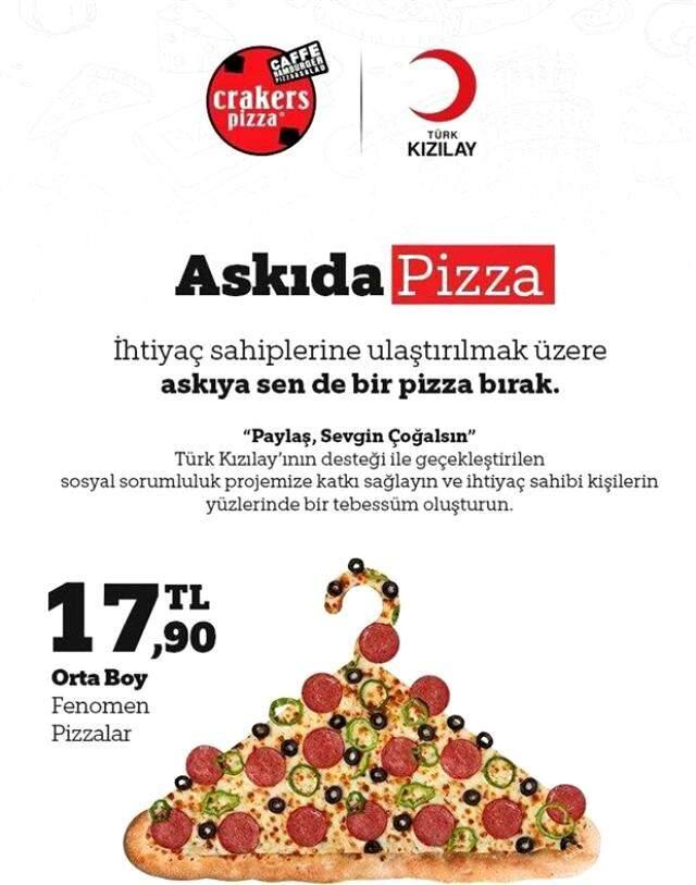 Kızılay'dan 'askıda pizza' kampanyası Kızılay'dan 'askıda pizza' kampanyası