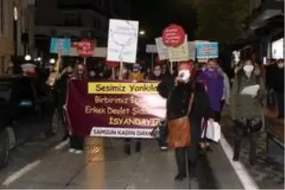 Samsun'da kadınlar şiddete 'dur' demek için yürüdü Samsun'da kadınlar şiddete 'dur' demek için yürüdü