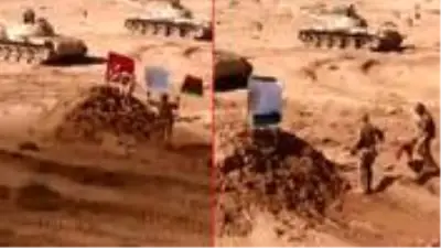 Skandal görüntüler! Hafter güçlerinin tatbikatında Türk bayrağı hedef olarak kullanıldı Skandal görüntüler! Hafter güçlerinin tatbikatında Türk bayrağı hedef olarak kullanıldı