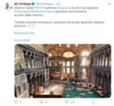 İstanbul Valisi Ali Yerlikaya'dan Ayasofya paylaşımı İstanbul Valisi Ali Yerlikaya'dan Ayasofya paylaşımı