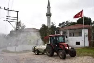 Çan Belediyesi köyleri dezenfekte ediyor Çan Belediyesi köyleri dezenfekte ediyor