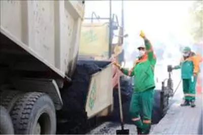 Çankaya'dan kent merkezine asfalt Çankaya'dan kent merkezine asfalt