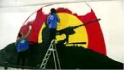 Kırıkkale'de, alt geçit duvarlarına kahramanların resimleri asılıyor Kırıkkale'de, alt geçit duvarlarına kahramanların resimleri asılıyor