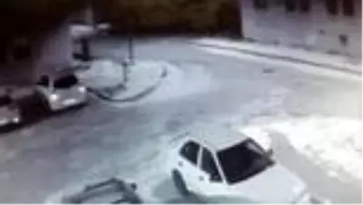Mahalleye inen bozayıların yiyecek arayışı güvenlik kamerasında Mahalleye inen bozayıların yiyecek arayışı güvenlik kamerasında