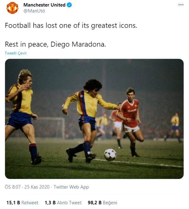 Maradona'nın ölümü sonrası İngiliz basınının attığı manşetler büyük tepki çekti Maradona'nın ölümü sonrası İngiliz basınının attığı manşetler büyük tepki çekti