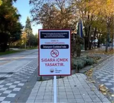 Sigara içmenin yasak olduğu alanlara uyarı tabelası konuldu Sigara içmenin yasak olduğu alanlara uyarı tabelası konuldu