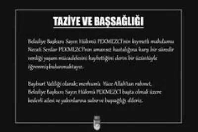 Bayburt Valiliği'nden taziye mesajı Bayburt Valiliği'nden taziye mesajı