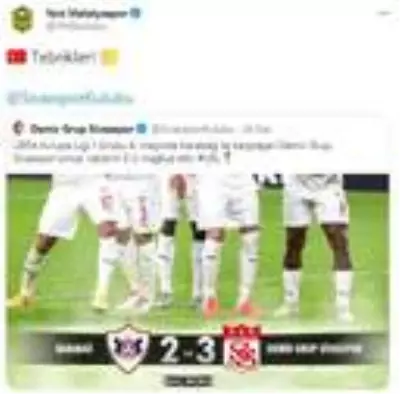 Süper Lig takımlarından Sivasspor'a tebrik Süper Lig takımlarından Sivasspor'a tebrik