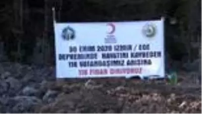 ZONGULDAK - İzmir depreminde hayatını kaybedenlerin anısına 116 fidan dikildi ZONGULDAK - İzmir depreminde hayatını kaybedenlerin anısına 116 fidan dikildi