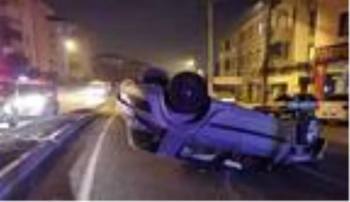 50 metre sürüklenerek takla atan araçtan burnu bile kanamadan kurtuldu