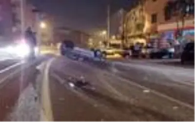 50 metre sürüklenerek takla atan araçtan burnu bile kanamadan kurtuldu 50 metre sürüklenerek takla atan araçtan burnu bile kanamadan kurtuldu