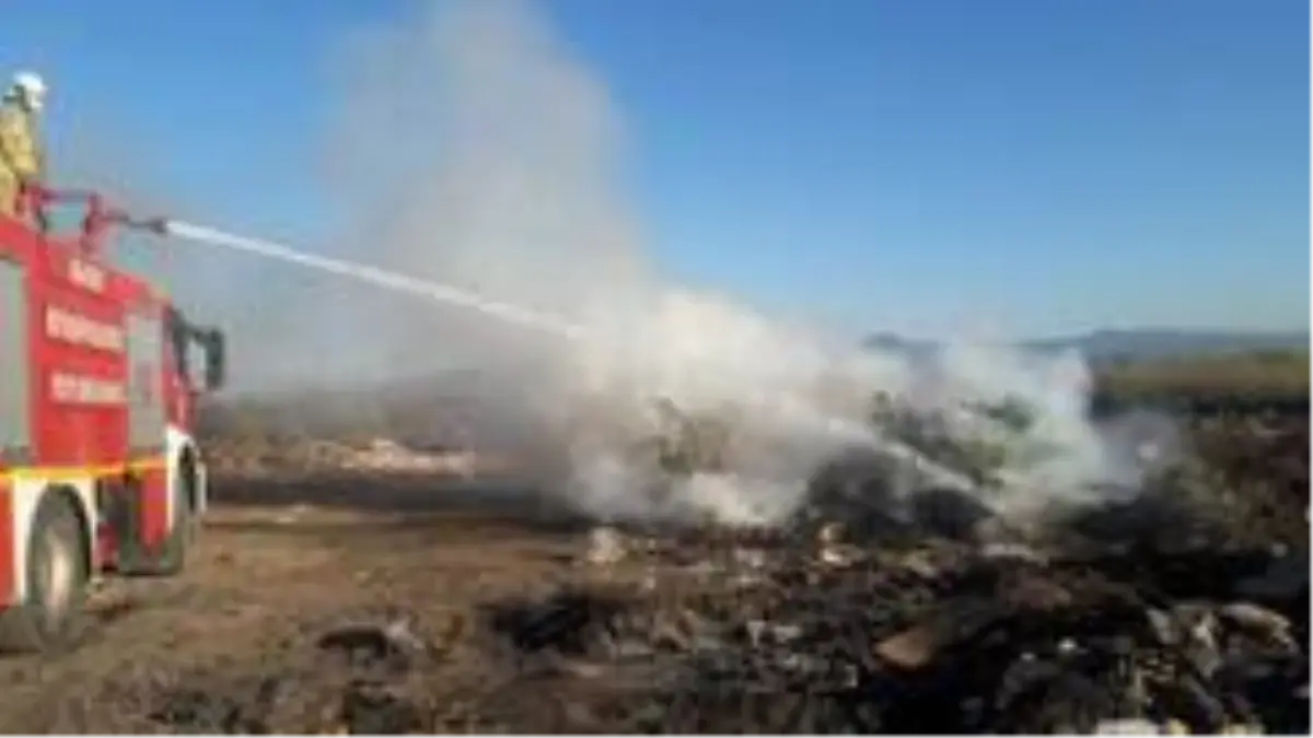 Burhaniye'de yazlık sitedeki çöplük yangını söndürüldü