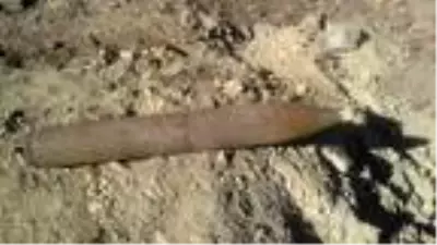 Kazı çalışması sırasında bulunan top mermisi imha edildi Kazı çalışması sırasında bulunan top mermisi imha edildi