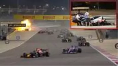 Formula 1'de korkunç kaza! Romain Grosjean'ın aracı ikiye bölündü Formula 1'de korkunç kaza! Romain Grosjean'ın aracı ikiye bölündü