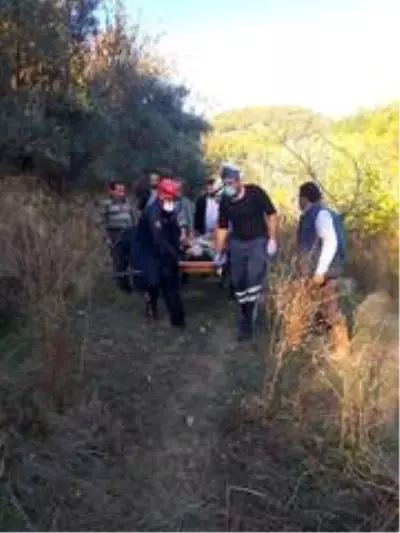 Defne keserken 30 metrelik uçuruma yuvarlanan kadın itfaiye tarafından kurtarıldı Defne keserken 30 metrelik uçuruma yuvarlanan kadın itfaiye tarafından kurtarıldı