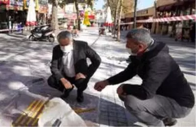 Isparta'da görme engelliler için kılavuz yol çalışması Isparta'da görme engelliler için kılavuz yol çalışması