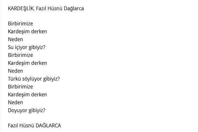 Kardeşlik Şiiri! KARDEŞLİK, Fazıl Hüsnü Dağlarca şiiri sözleri! Kardeşlik Şiiri! KARDEŞLİK, Fazıl Hüsnü Dağlarca şiiri sözleri!