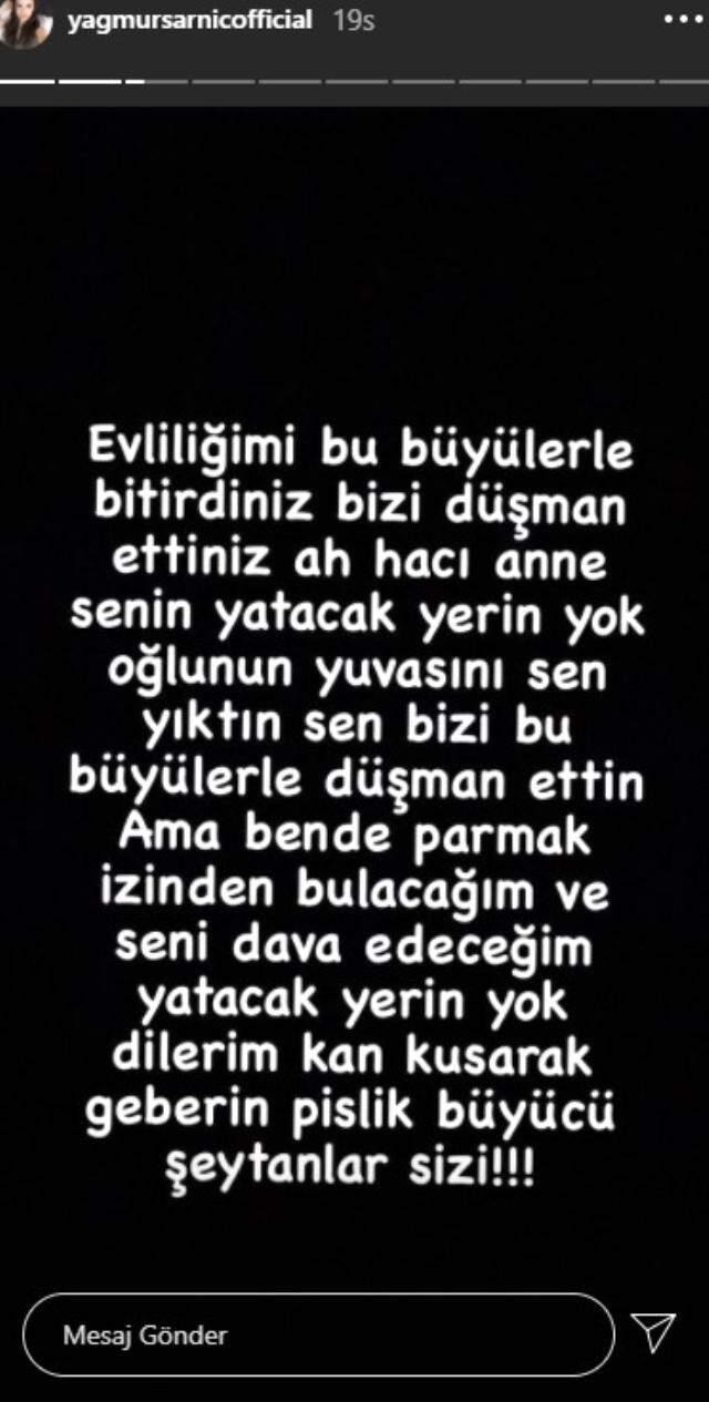 Boşanma davası sonrası sinir krizi geçiren Yağmur Sarnıç'tan çok konuşulacak 'büyü' çıkışı Boşanma davası sonrası sinir krizi geçiren Yağmur Sarnıç'tan çok konuşulacak 'büyü' çıkışı