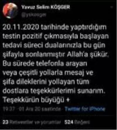 Son dakika: İzmir Valisi Köşger, tedavisinin sona erdiğini duyurdu Son dakika: İzmir Valisi Köşger, tedavisinin sona erdiğini duyurdu