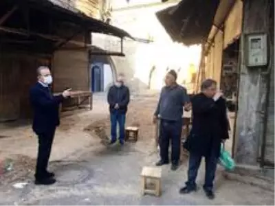 Kılınç, oturakçı pazarındaki restorasyon çalışmalarını inceledi Kılınç, oturakçı pazarındaki restorasyon çalışmalarını inceledi