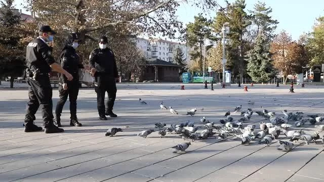 Çubuk'ta polis ekipleri sokak hayvanlarını unutmadı
