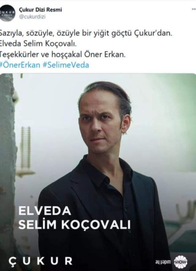 Çukur'da duygusal veda! Başrol oyuncusu Öner Erkan diziden ayrıldı Çukur'da duygusal veda! Başrol oyuncusu Öner Erkan diziden ayrıldı