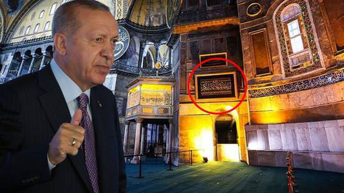 Cumhurbaşkanı Erdoğan, Ayasofya Camisi'ne hat tablosu bağışladı