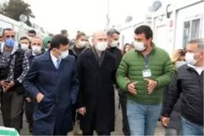 Süleyman Soylu, İzmir'de konteyner kenti ziyaret etti Süleyman Soylu, İzmir'de konteyner kenti ziyaret etti