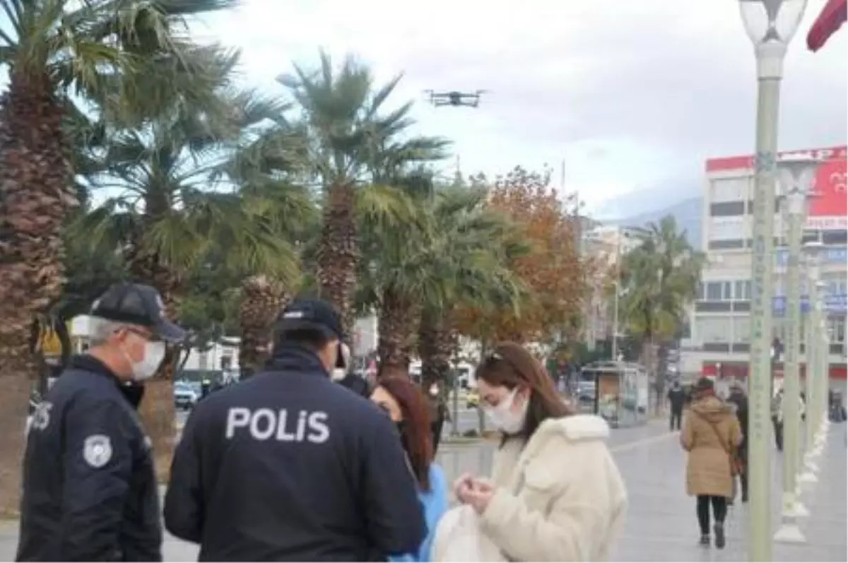 Aydın'da dronlu maske, mesafe ve sigara denetimi