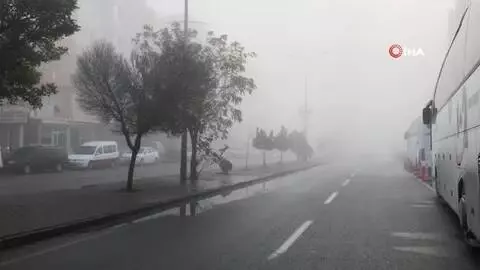 Iğdır'da yoğun sis etkili oldu Iğdır'da yoğun sis etkili oldu