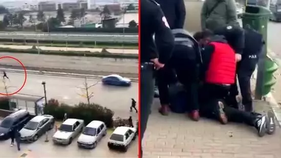 Nefes kesen kovalamaca! Kıskıvrak yakalanan hırsızların kaçış anı anbean kamerada Nefes kesen kovalamaca! Kıskıvrak yakalanan hırsızların kaçış anı anbean kamerada