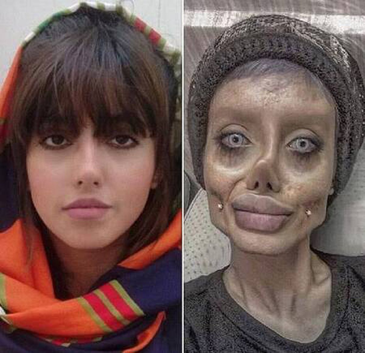 'Zombi Angelina Jolie' olarak tanınan İranlı genç kadın, 10 yıl hapis cezasına çarptırıldı