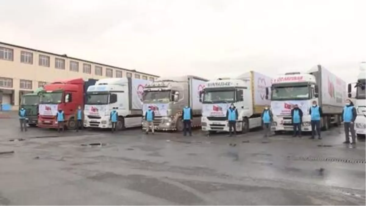 Türkiye Diyanet Vakfının gönderdiği 6 tır insani yardım Azerbaycan'a ulaştı