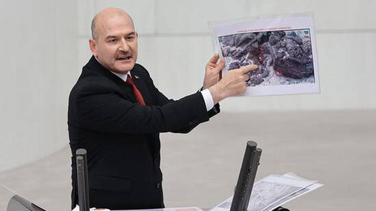 Bakan Soylu PKK'lı teröristlerin öldürüldüğü operasyonu anlattı, HDP'liler masaları yumrukladı