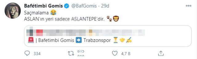 Eski G.Saraylı Gomis'ten Trabzonspor iddialarına yanıt: Aslan'ın yeri Aslantepe'dir