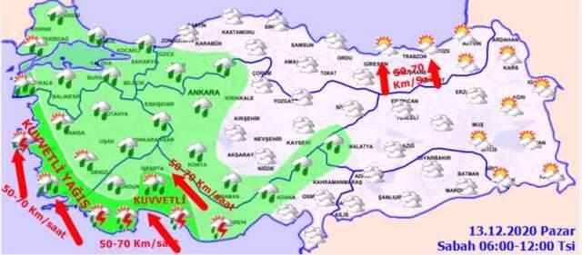 Metoroloji'den kuvvetli yağış ve kar uyarısı