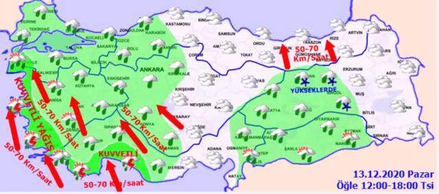 Metoroloji'den kuvvetli yağış ve kar uyarısı