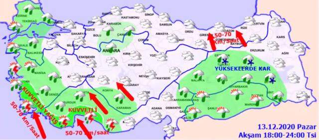 Metoroloji'den kuvvetli yağış ve kar uyarısı