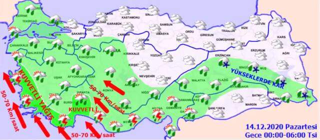 Metoroloji'den kuvvetli yağış ve kar uyarısı